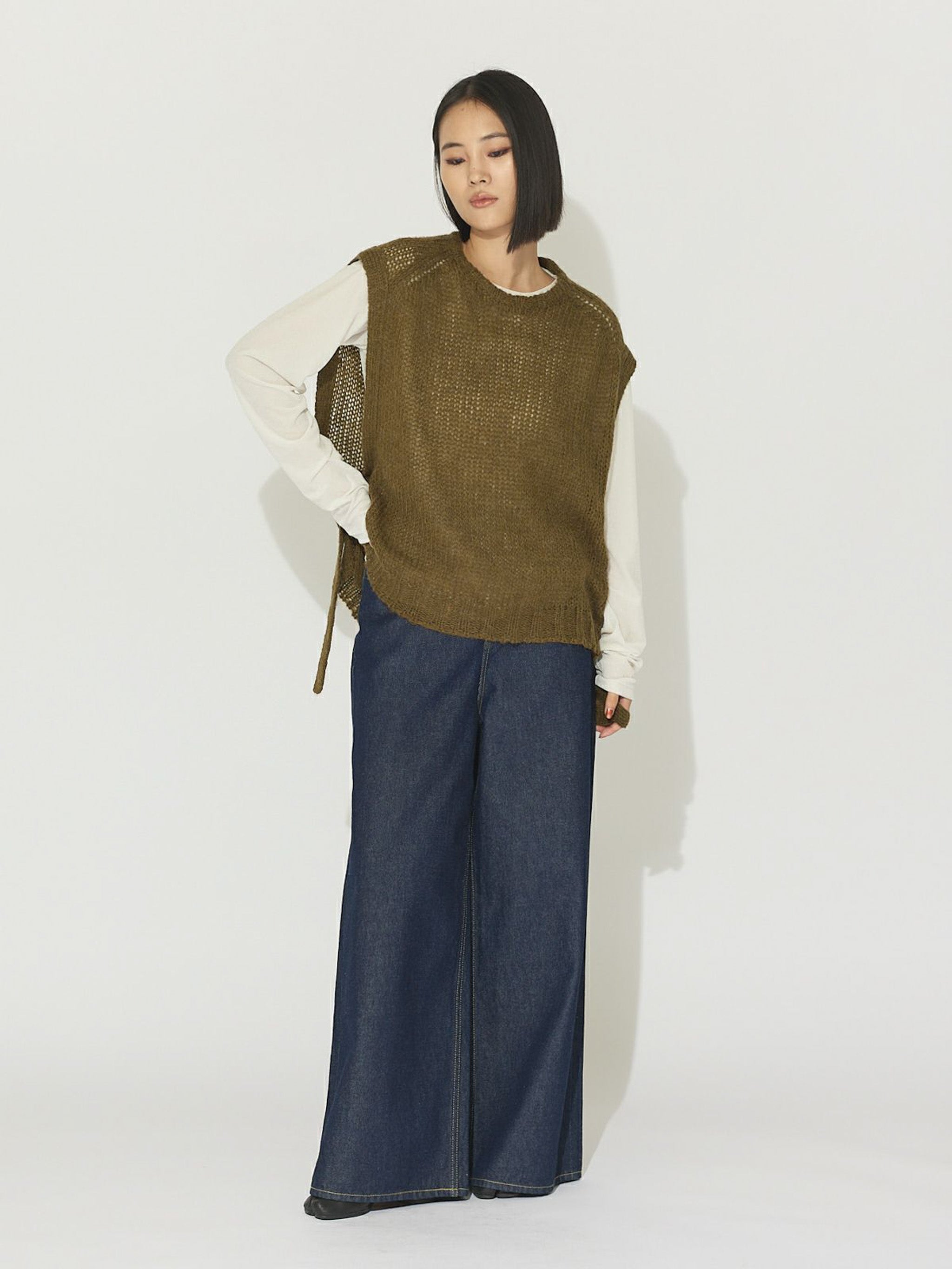 モヘアサイドリボンベスト