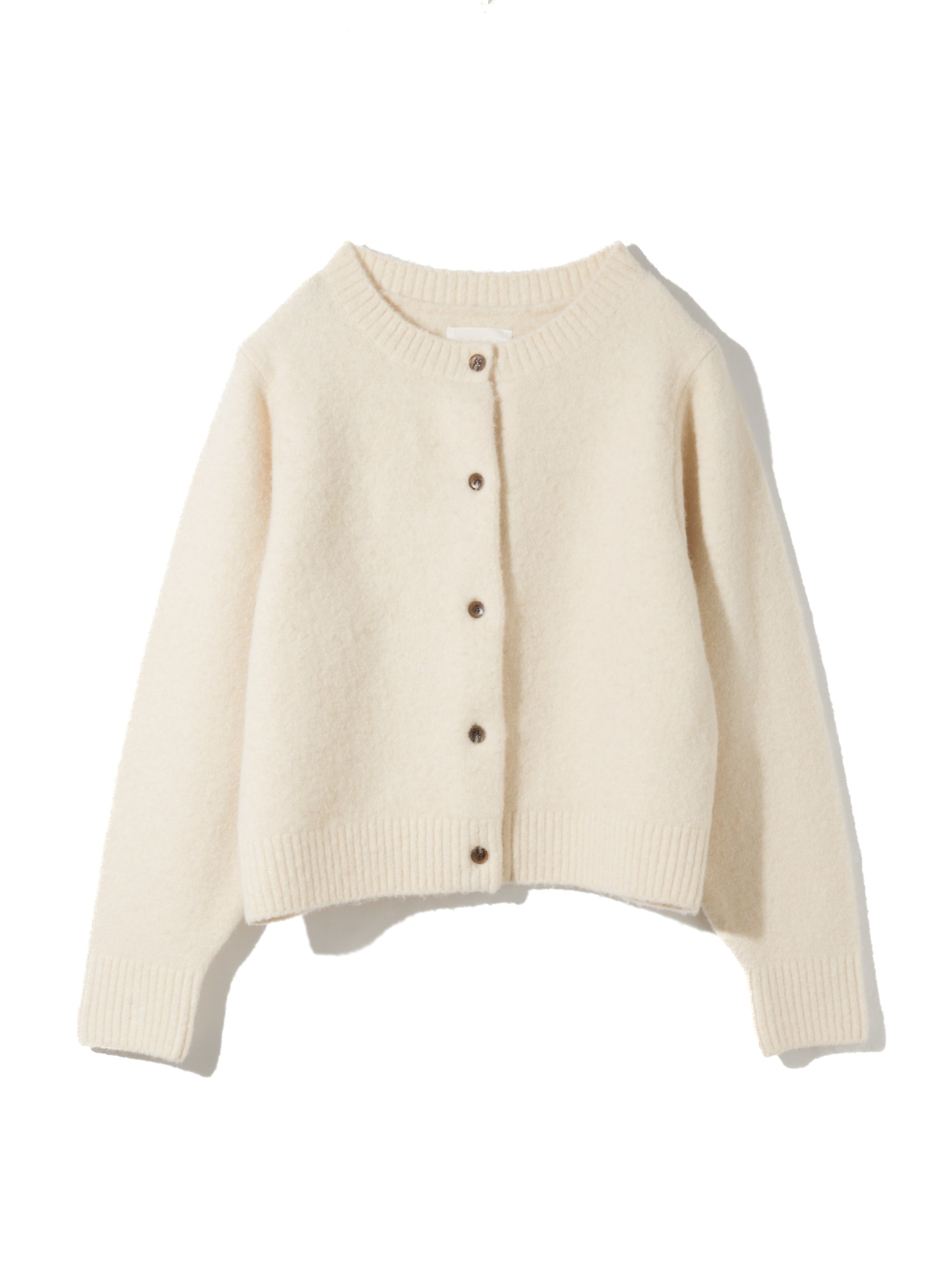 wool crew neck cardigan