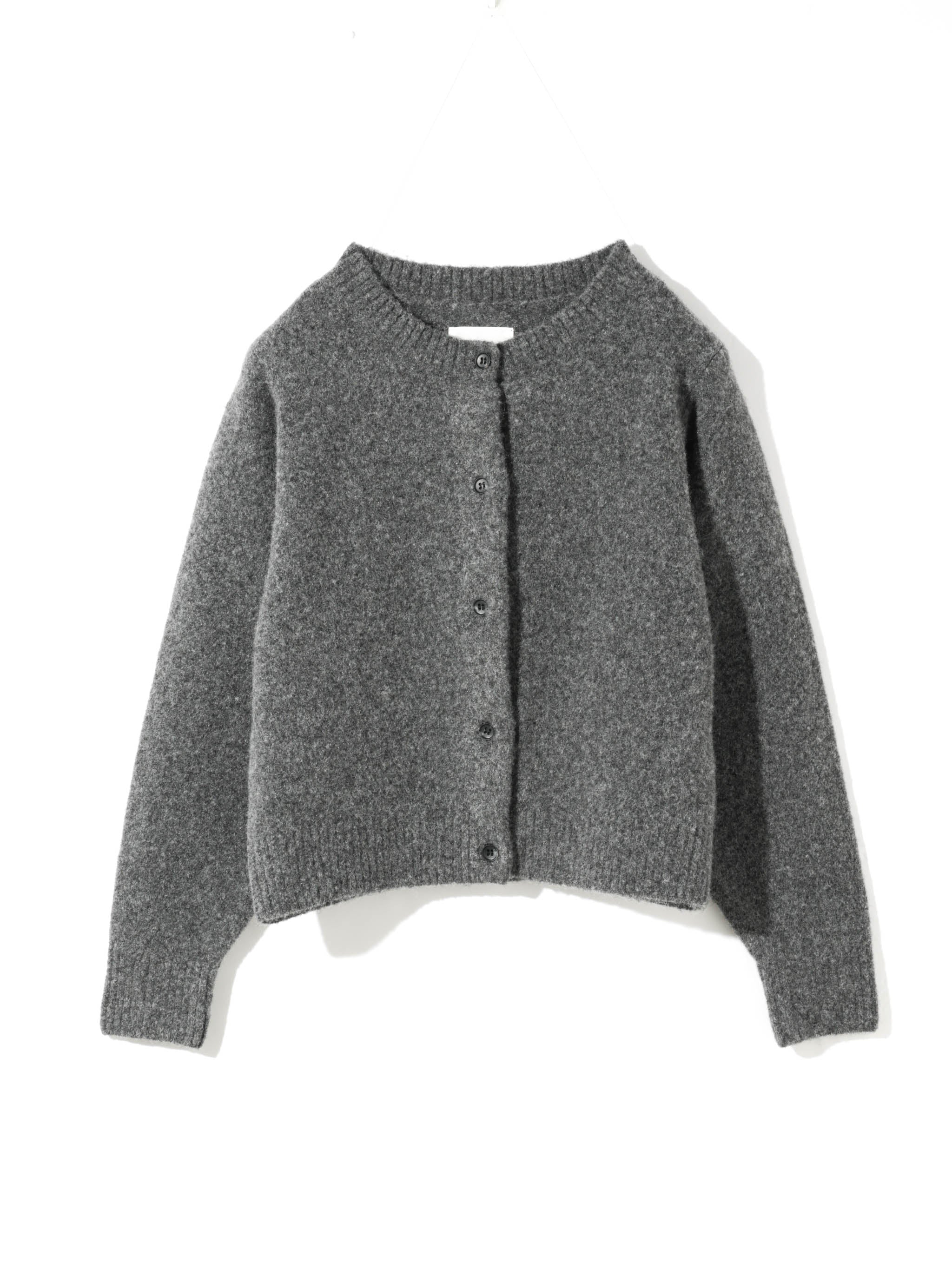 wool crew neck cardigan