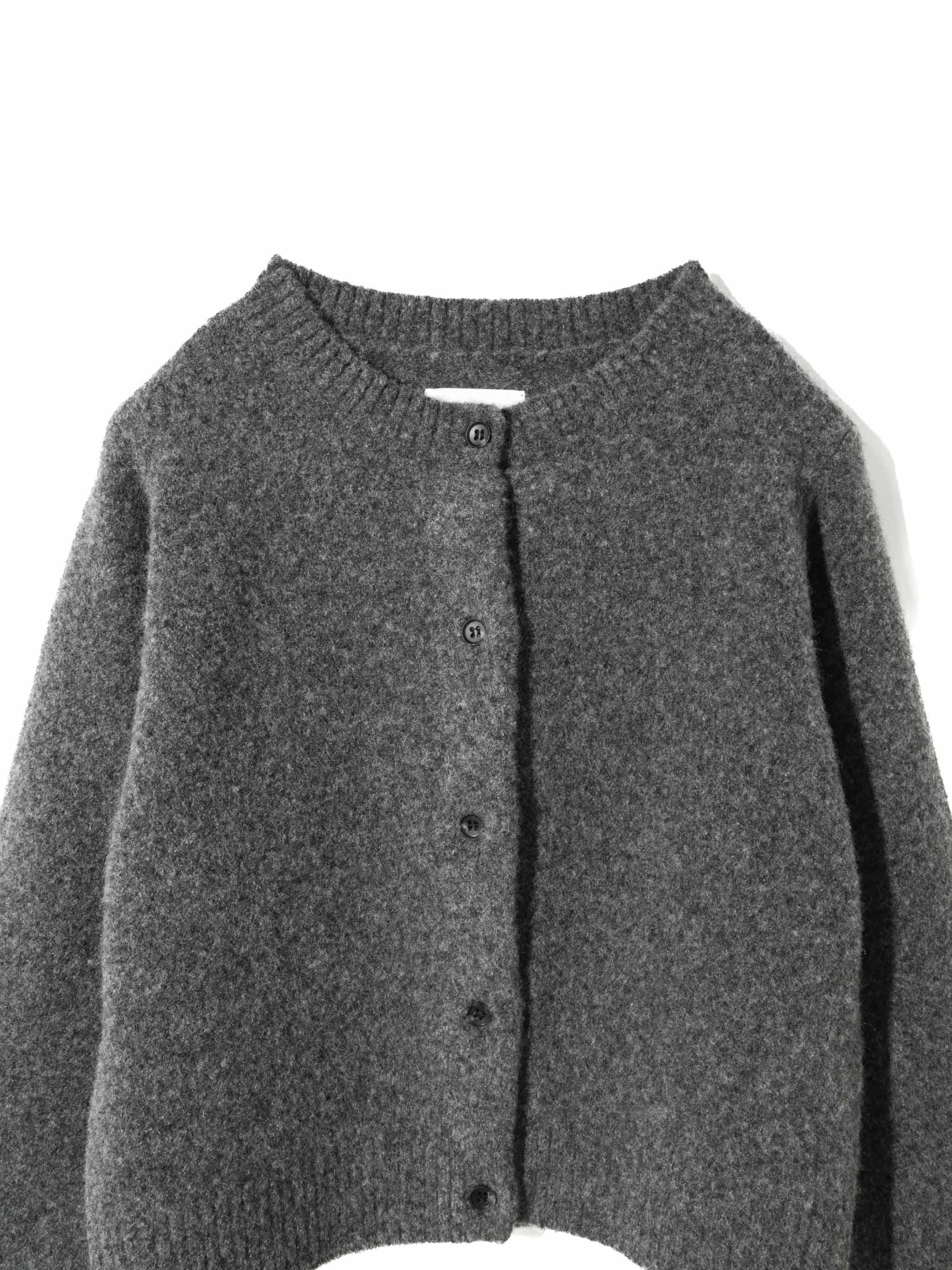 wool crew neck cardigan