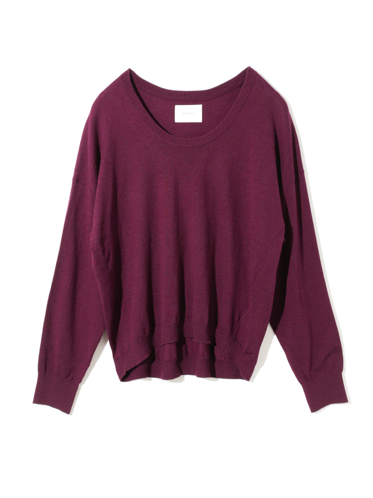 U neck wide knit pullover