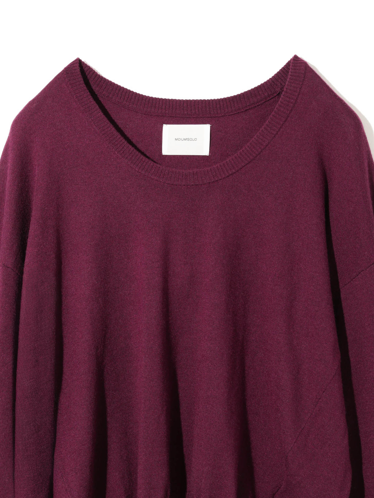 U neck wide knit pullover