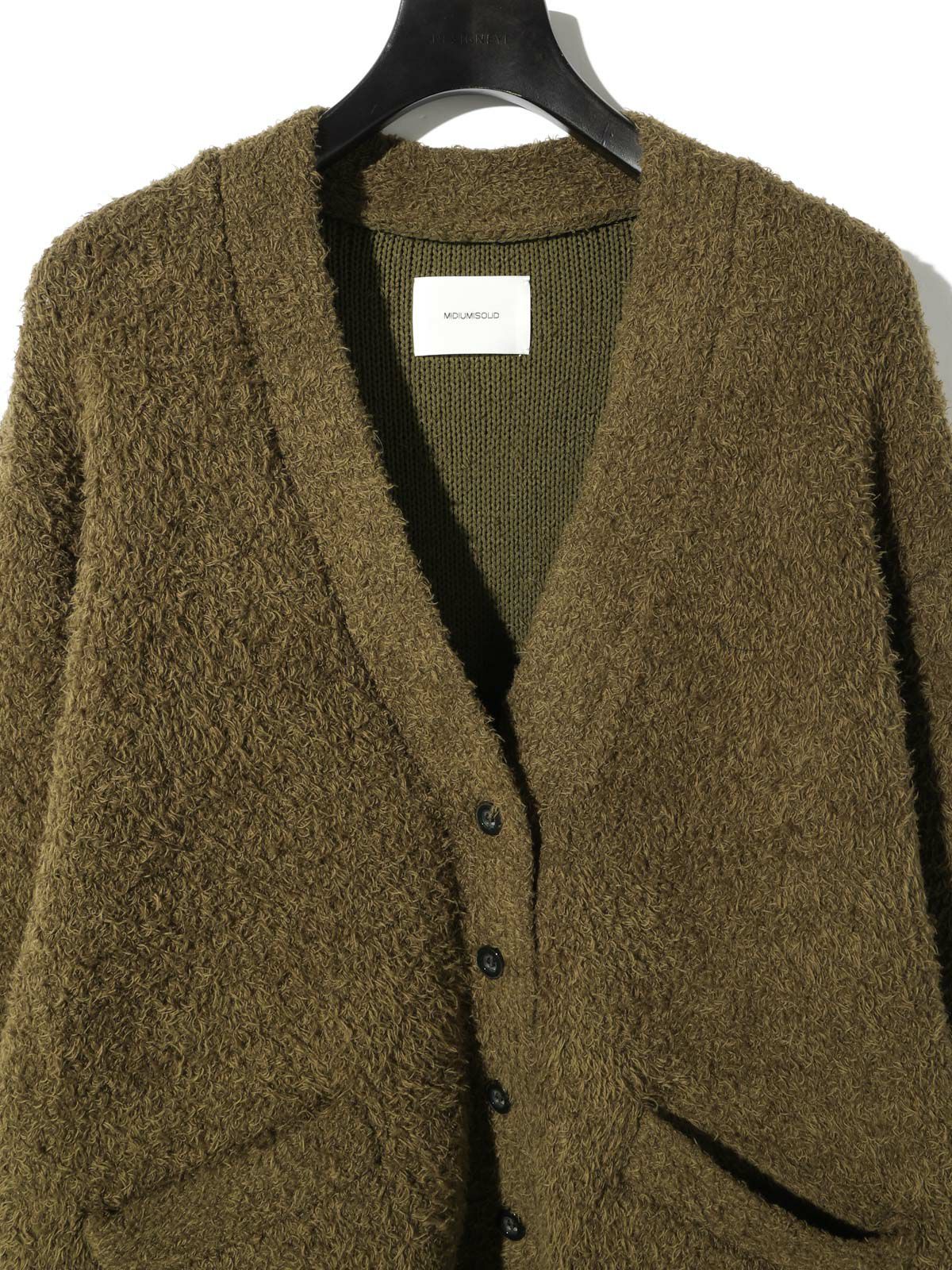 fether yarn long cardigan