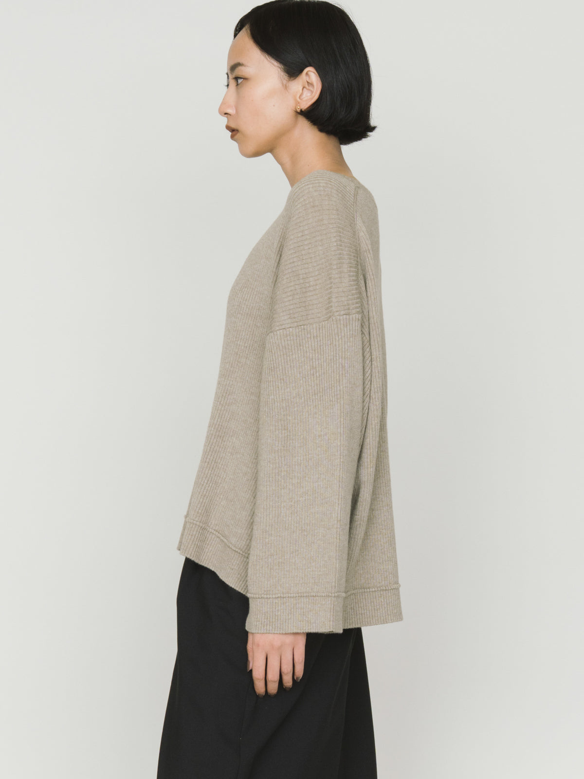 rib pintucked pullover