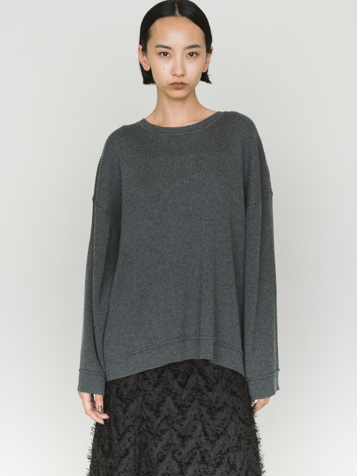 rib pintucked pullover