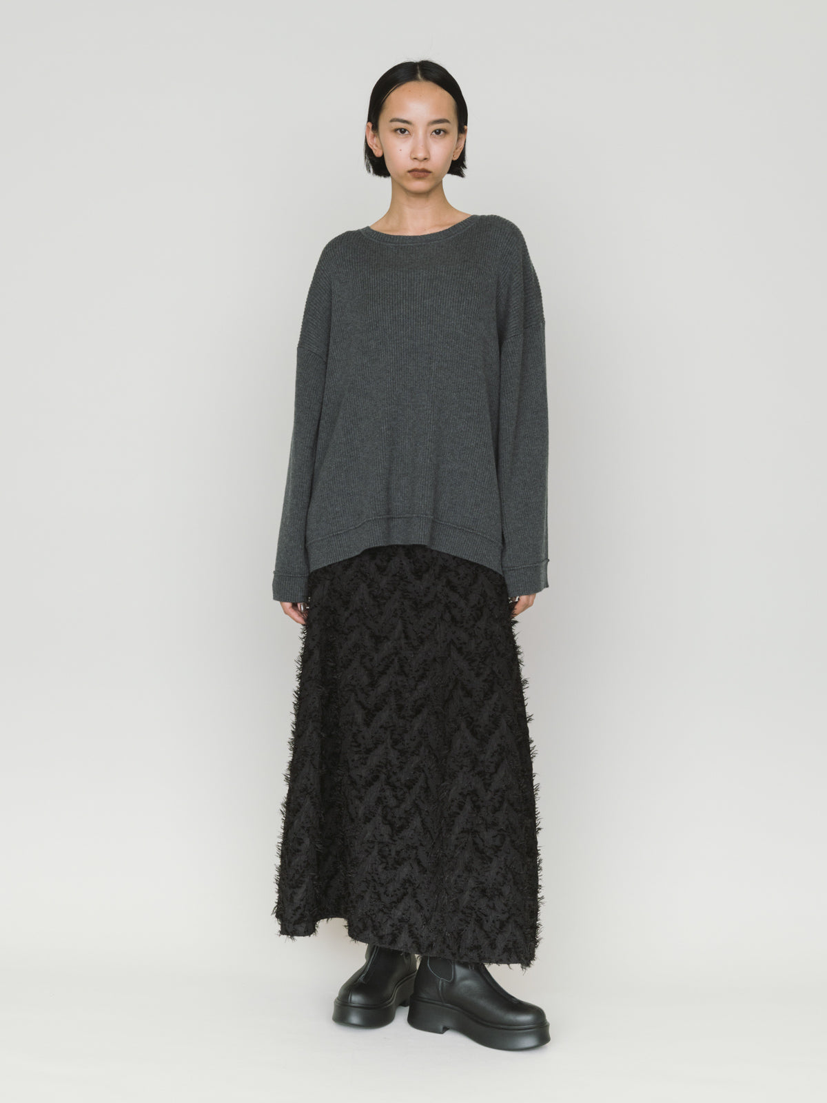 rib pintucked pullover