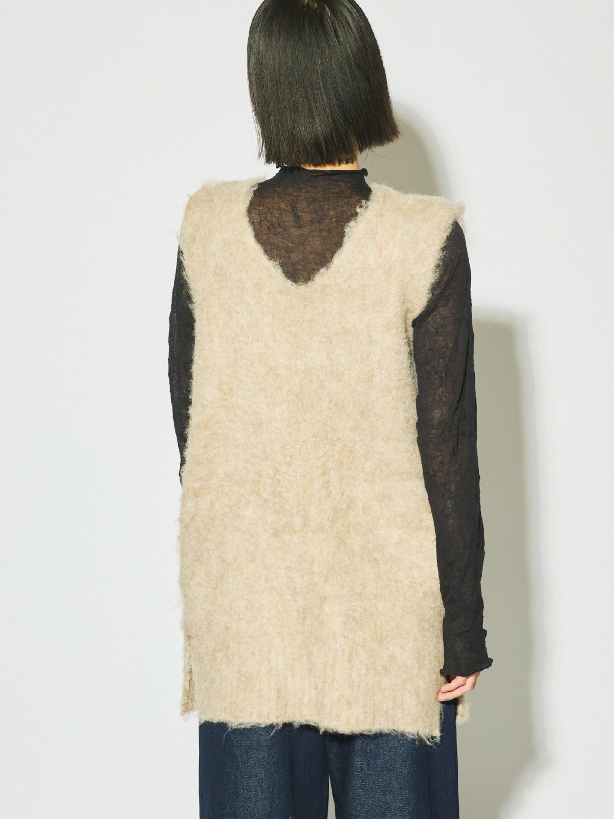 起毛ニットVネックベスト