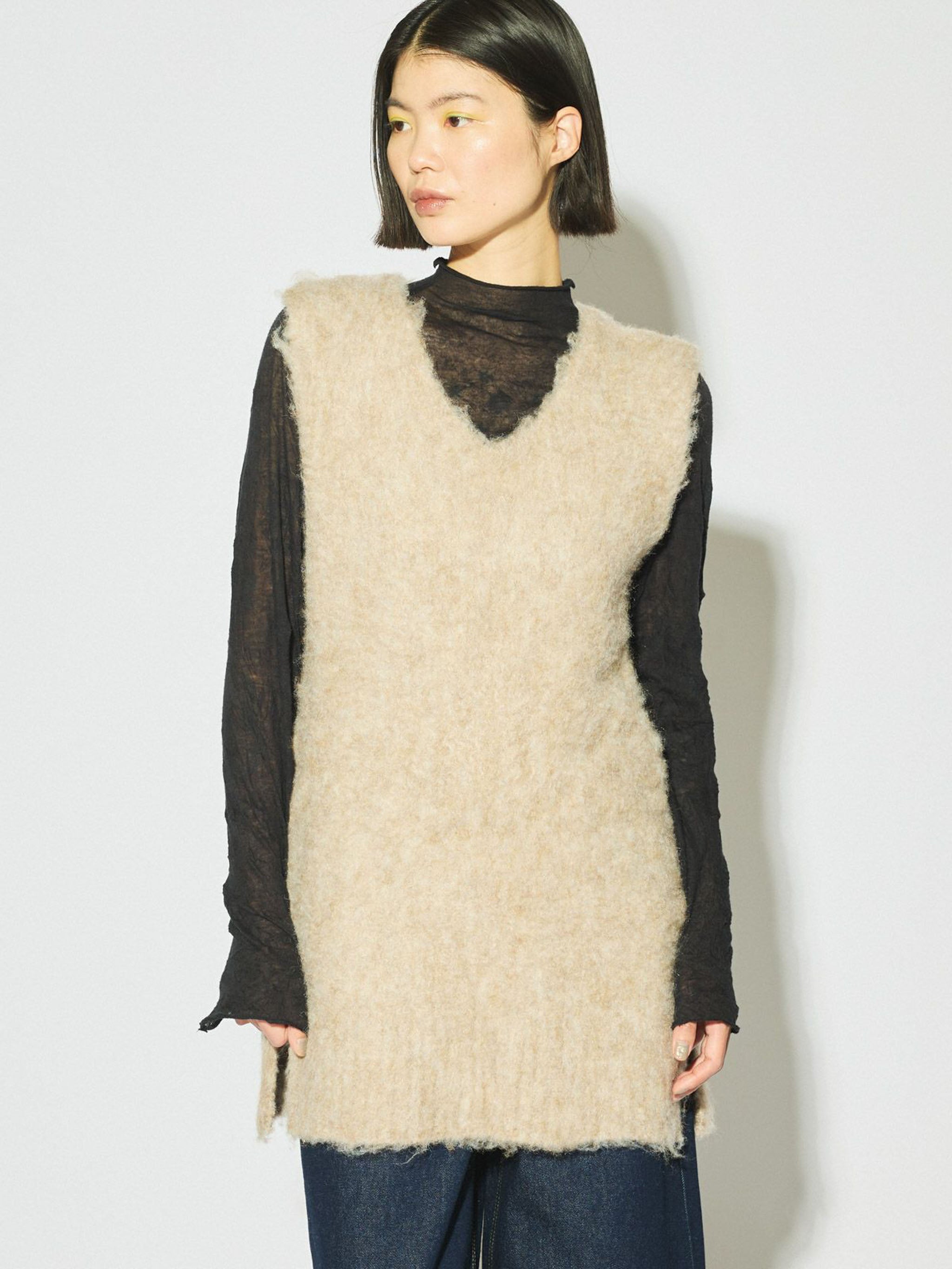 起毛ニットVネックベスト