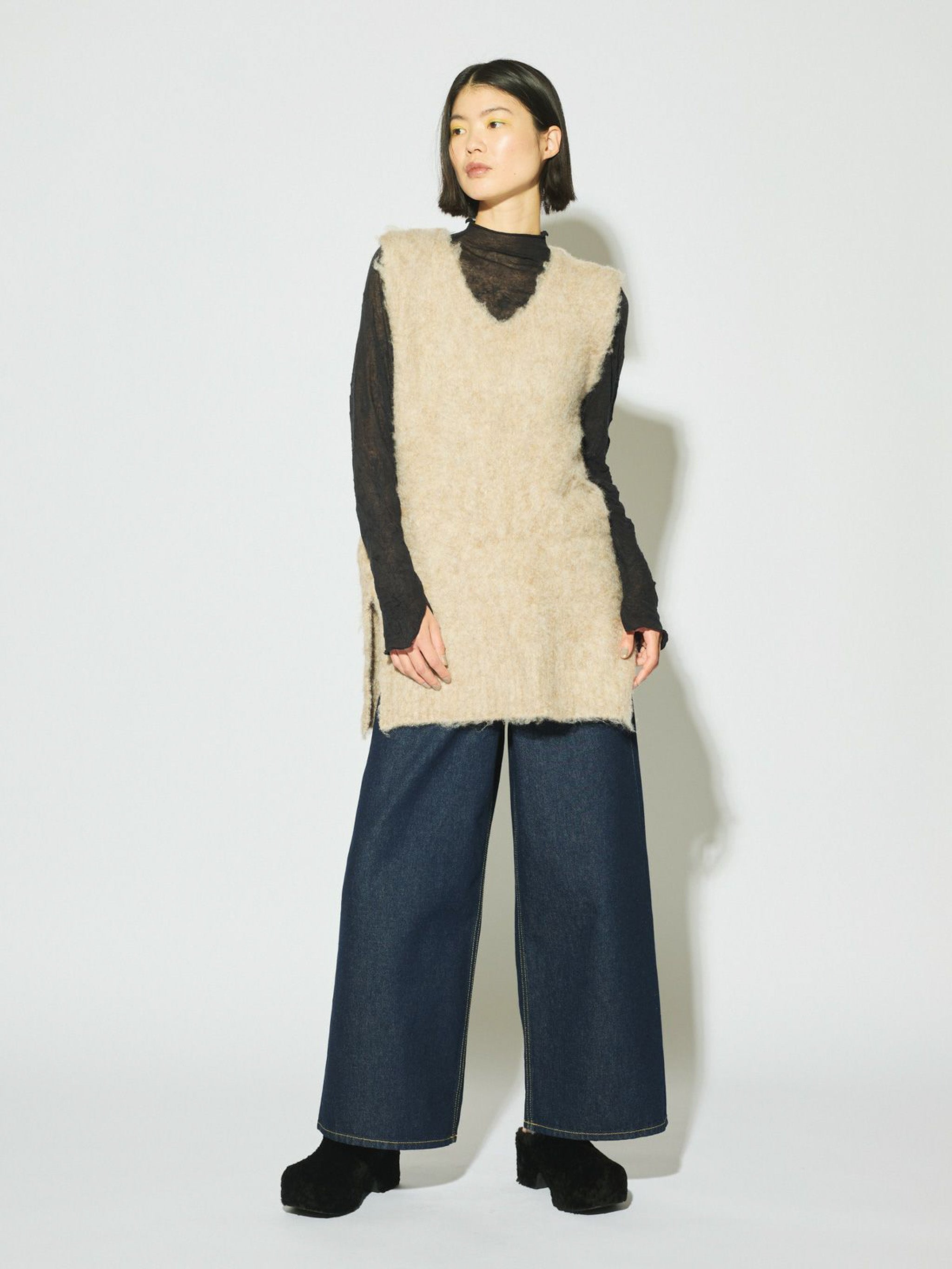 起毛ニットVネックベスト