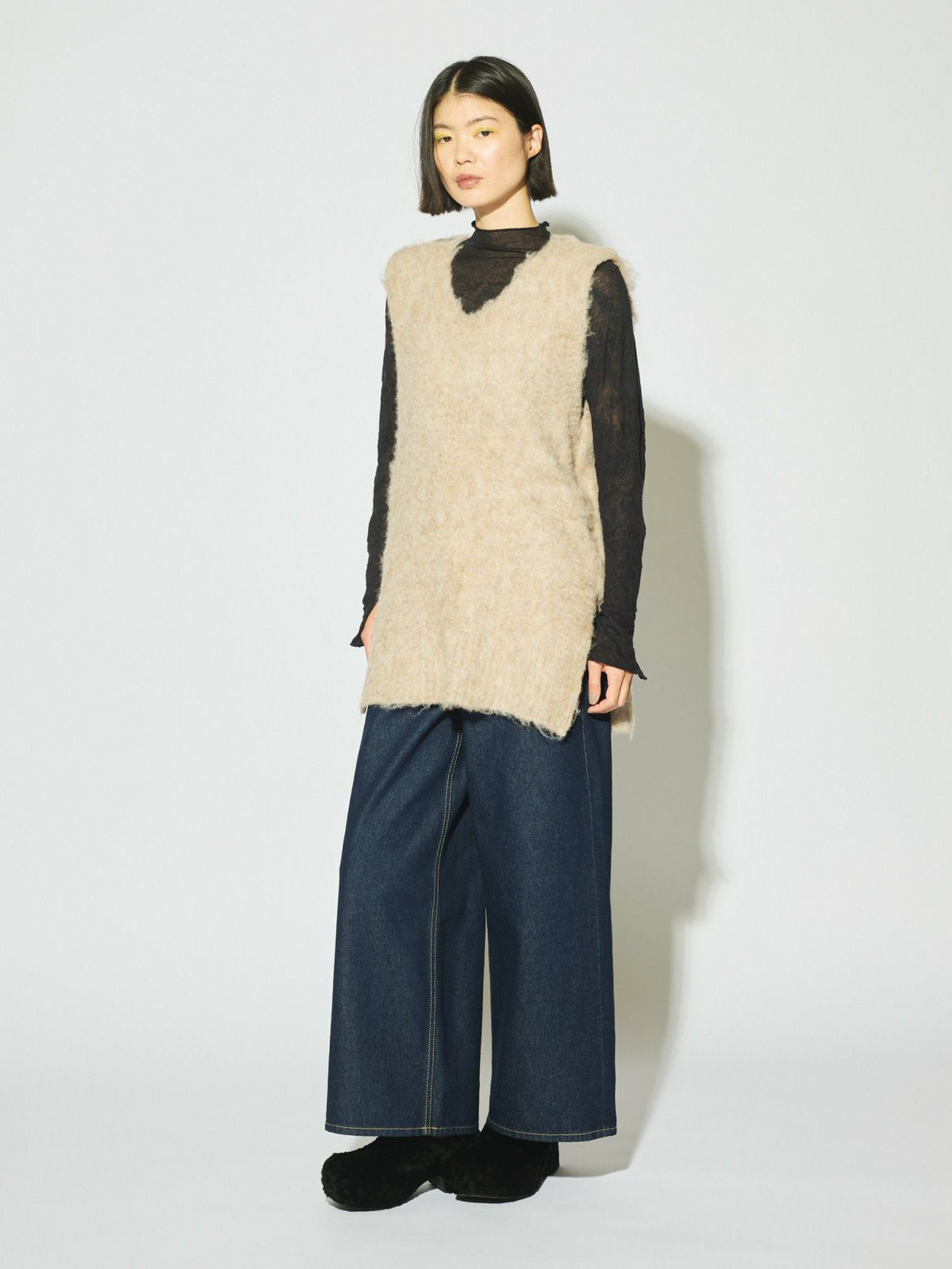 起毛ニットVネックベスト