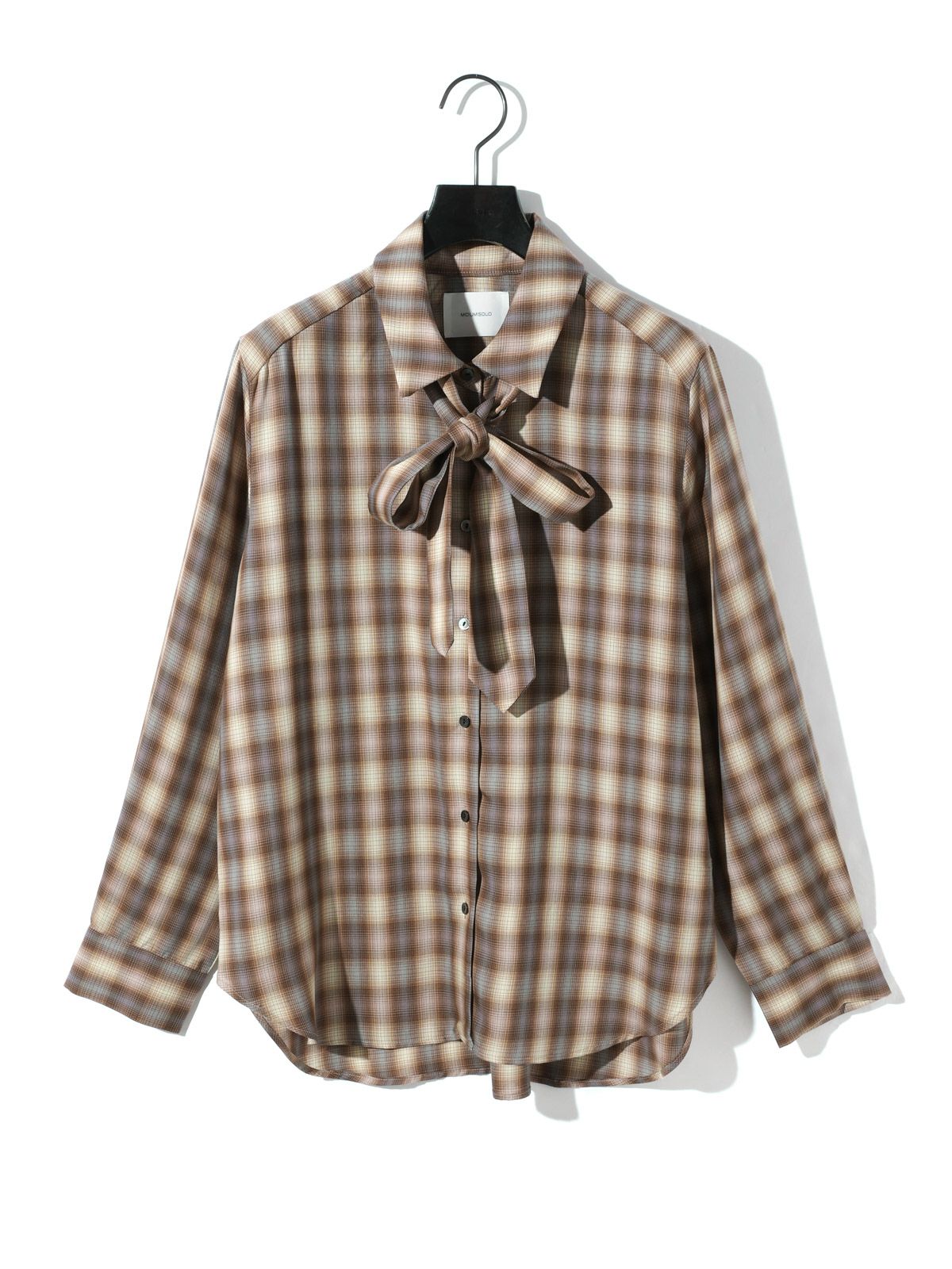 check regular collar shirt with tie