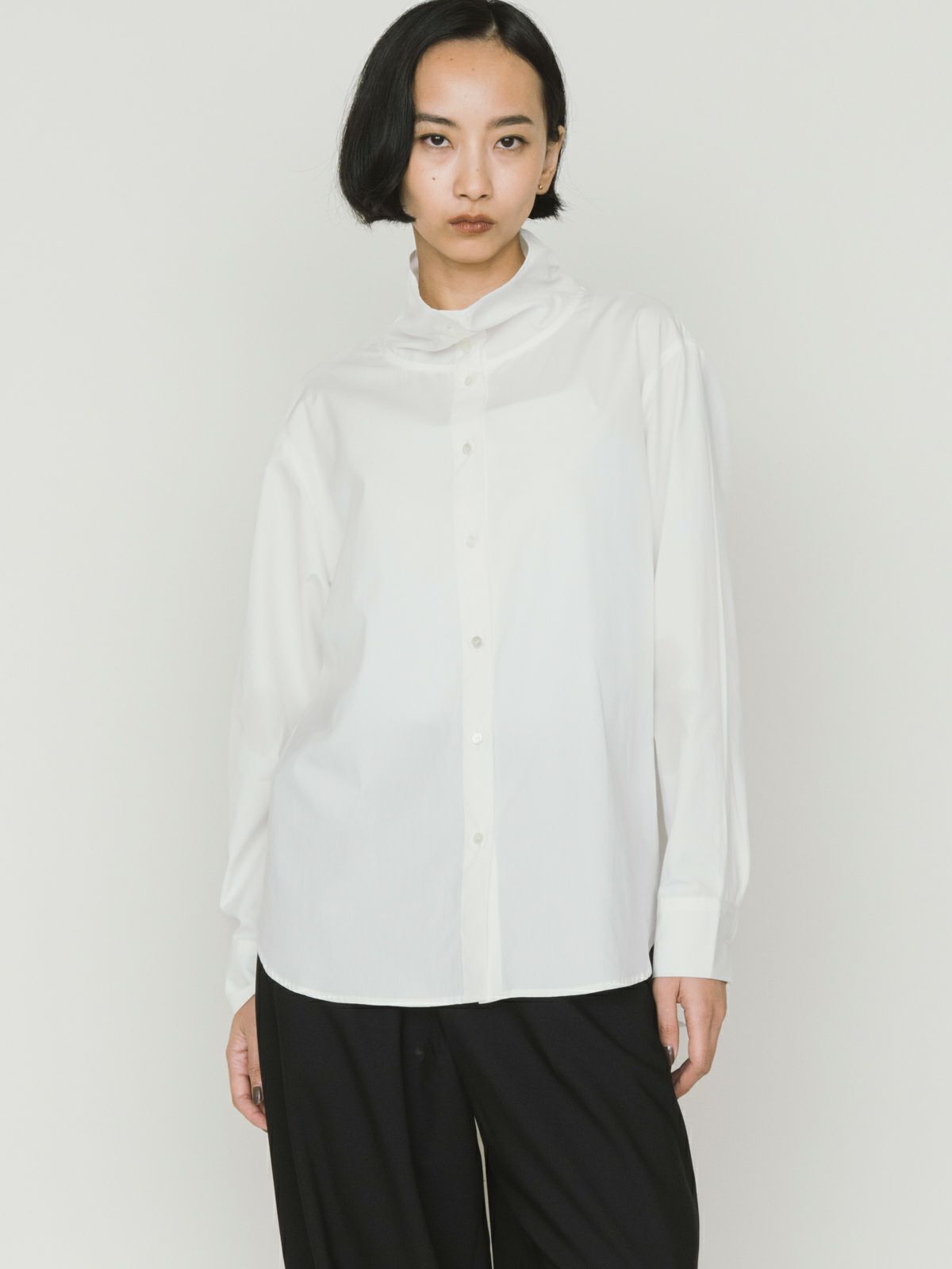 drape hi-neck shirt