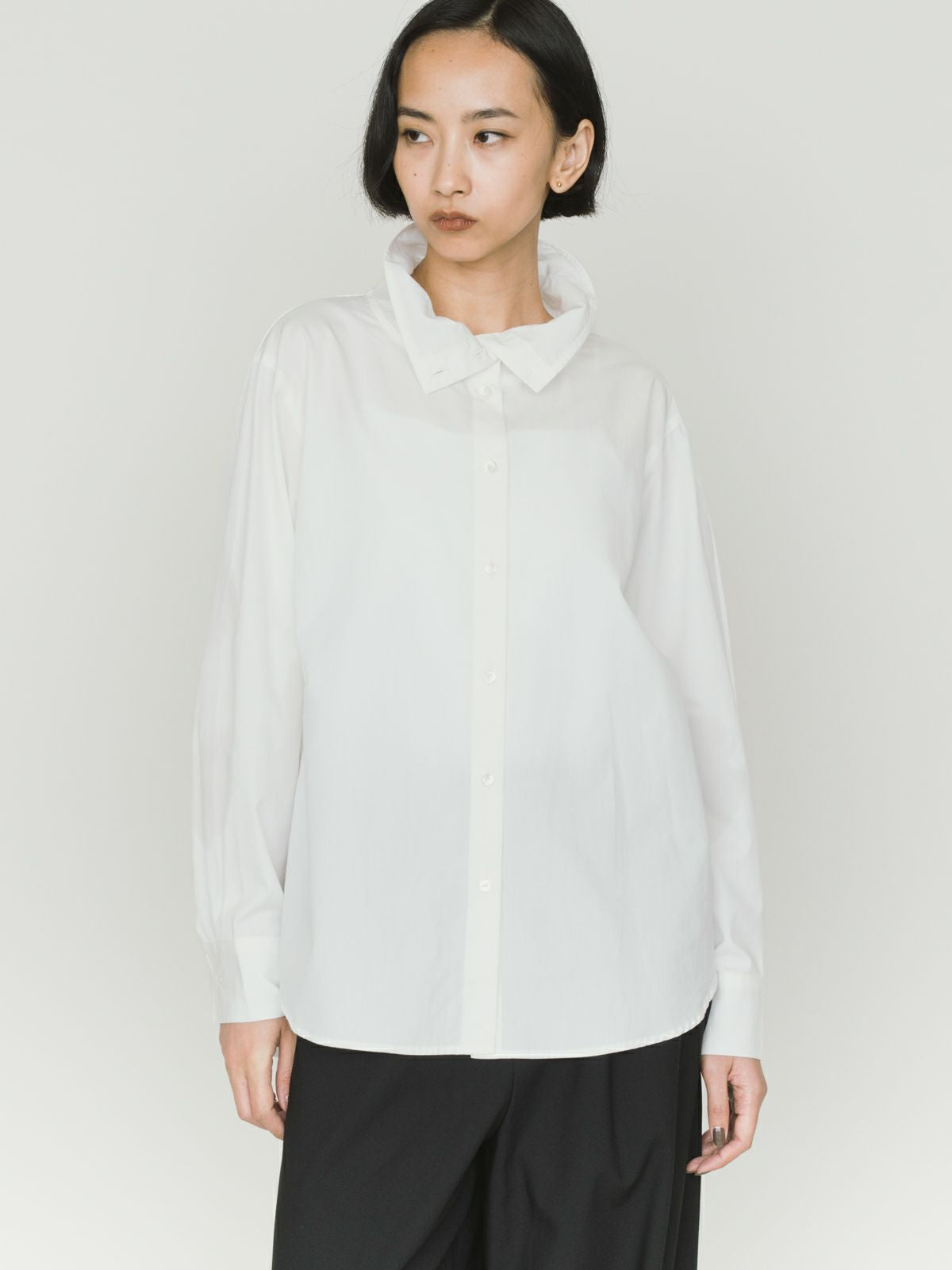 drape hi-neck shirt