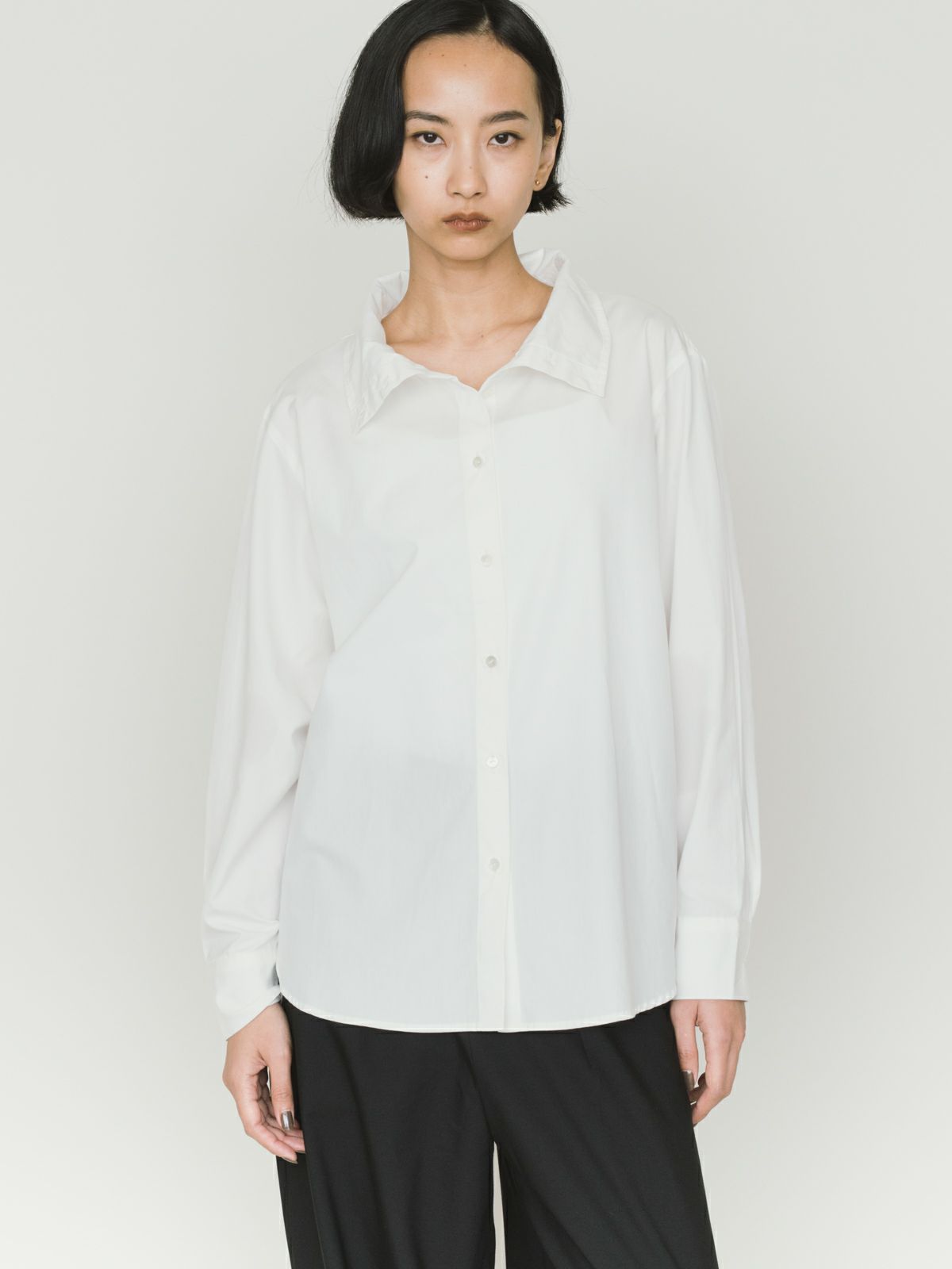 drape hi-neck shirt