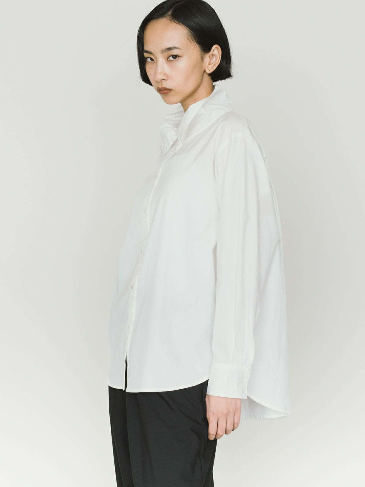 drape hi-neck shirt