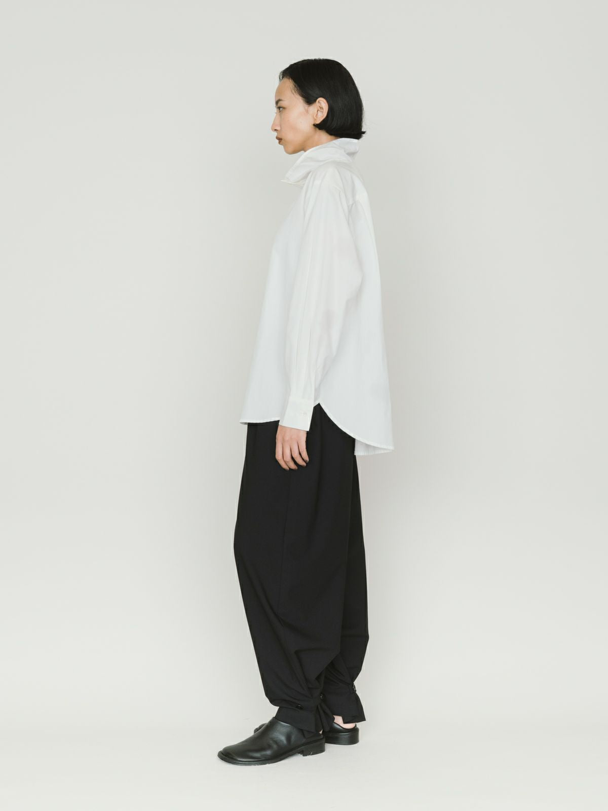 drape hi-neck shirt