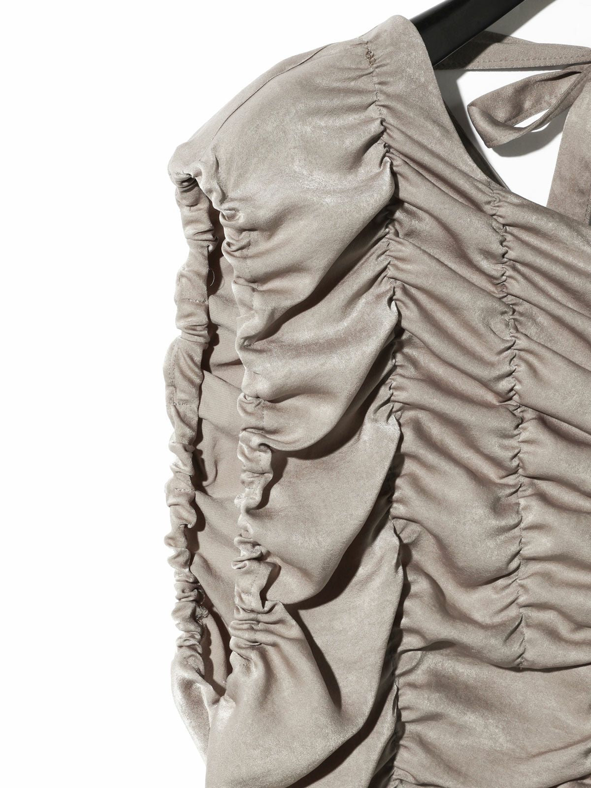 random shirring one-piece