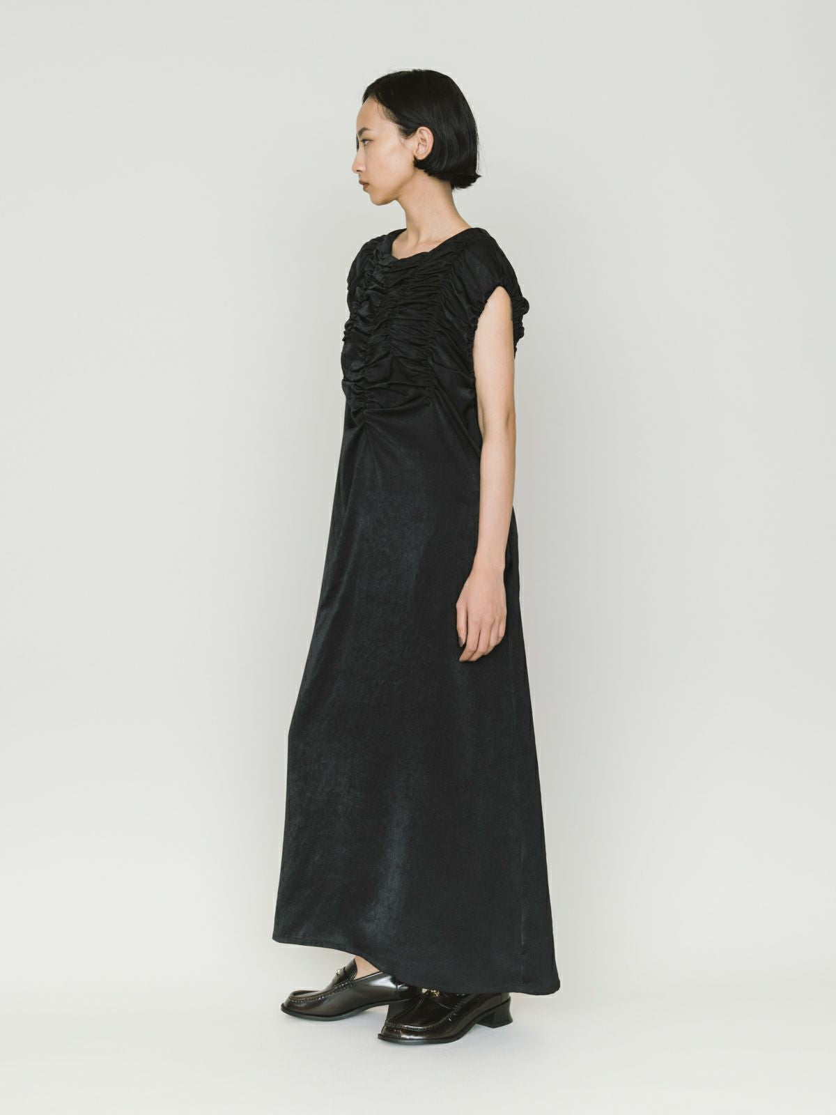 random shirring one-piece