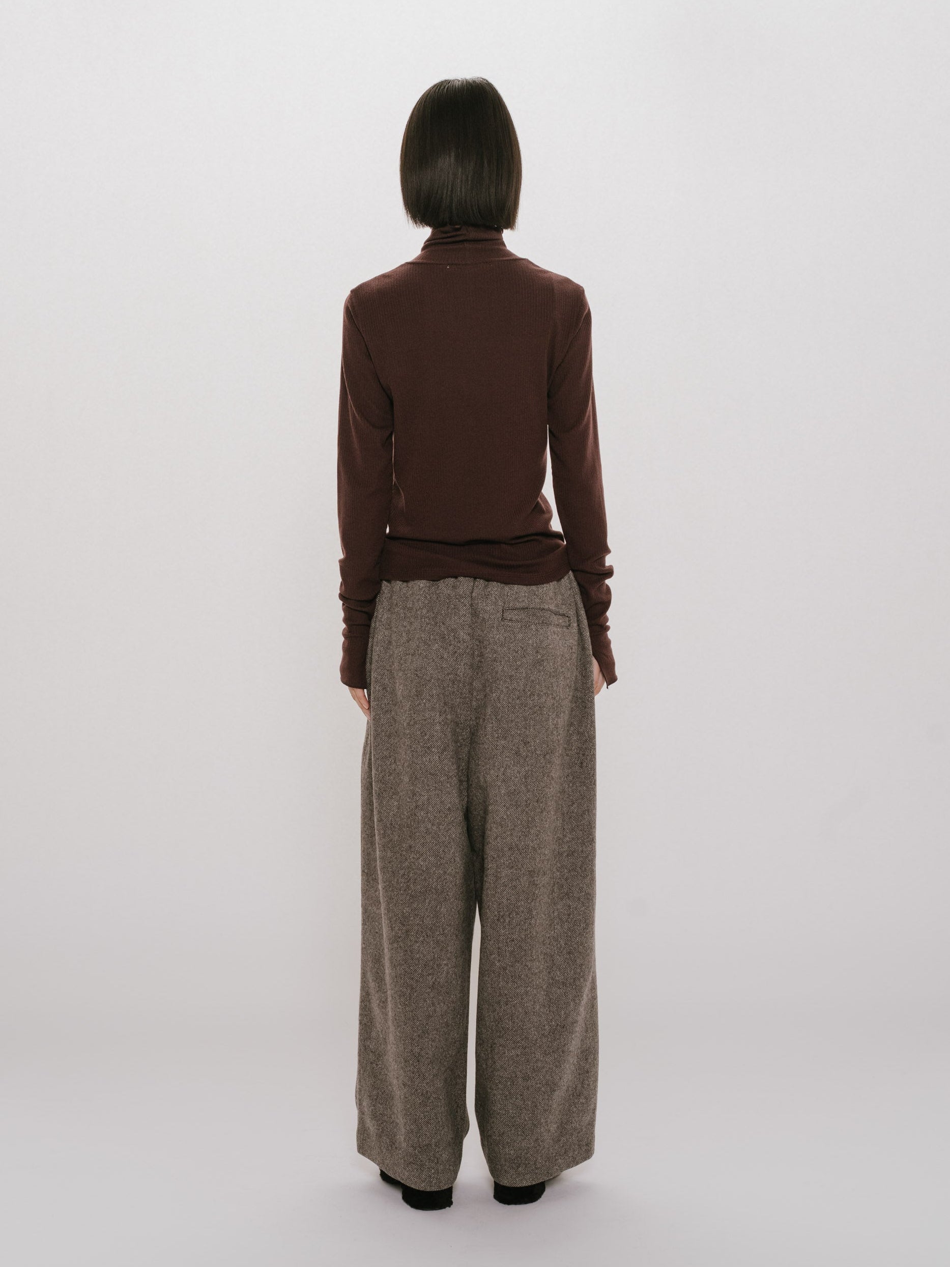 tweed wide easy pants