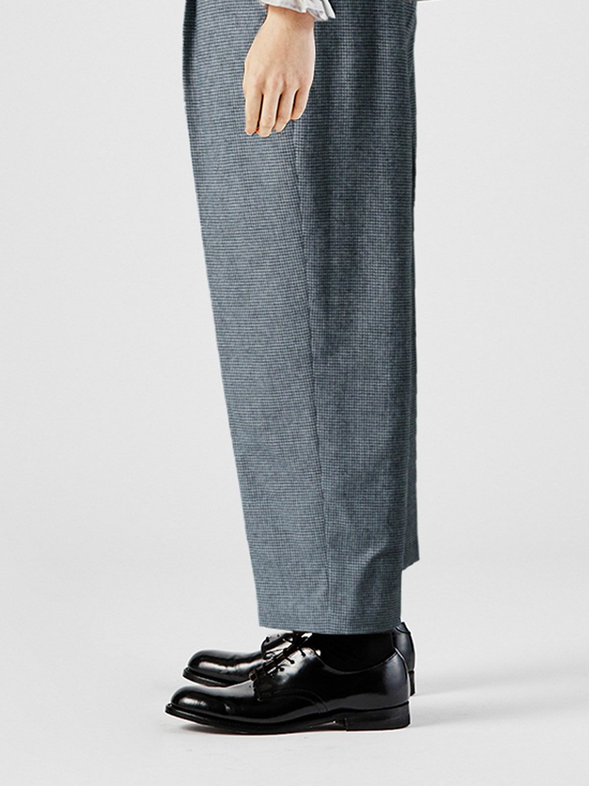 チェックハイウエストコクーンパンツ(4-1114)