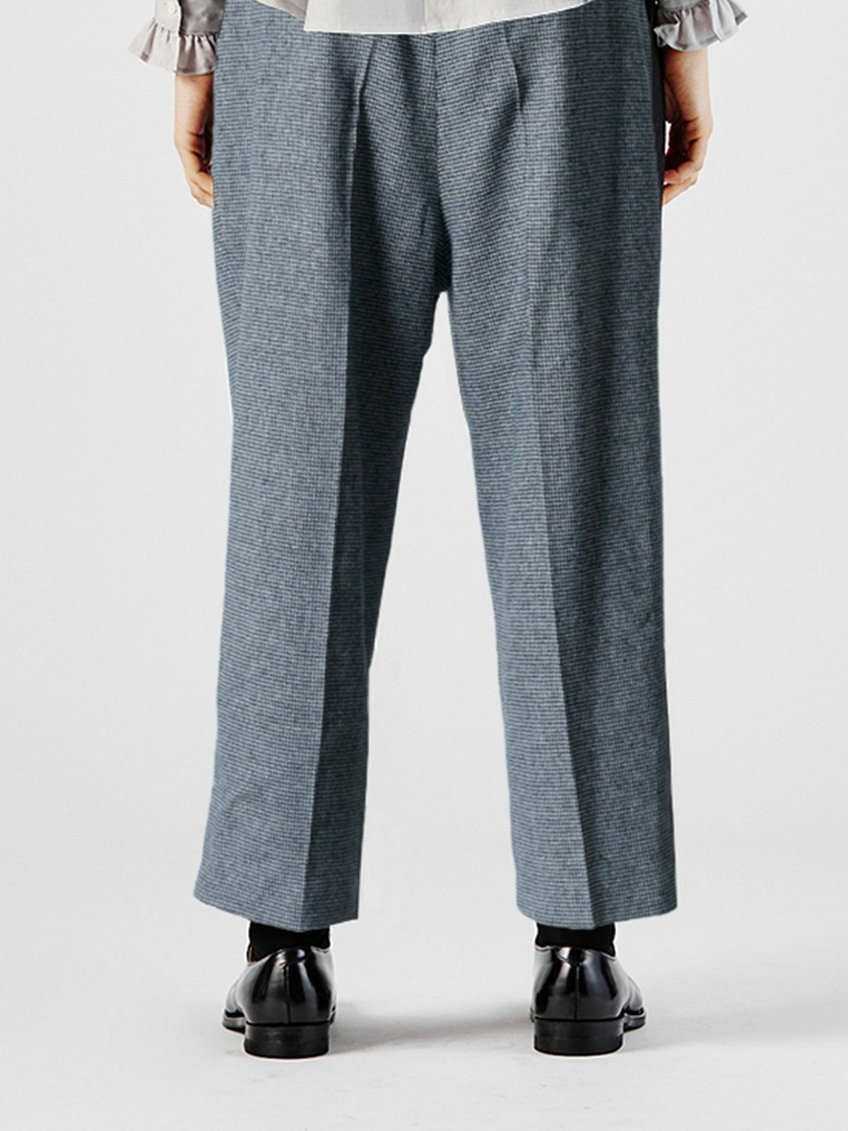 チェックハイウエストコクーンパンツ(4-1114)