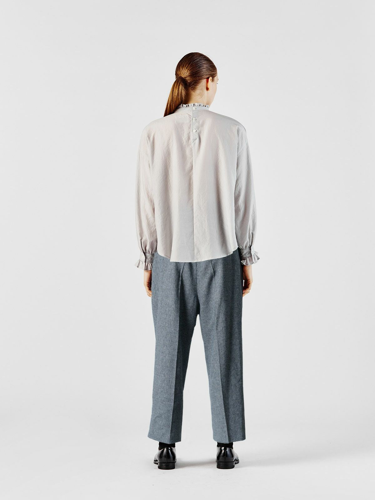 チェックハイウエストコクーンパンツ(4-1114)