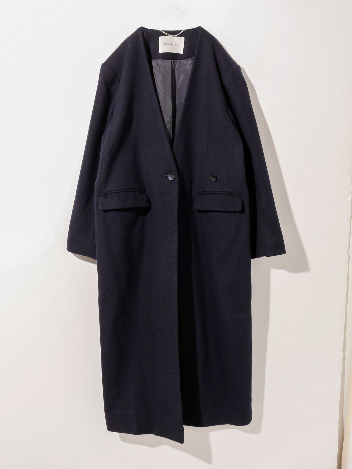 ノーカラーロングコート(3-1143)