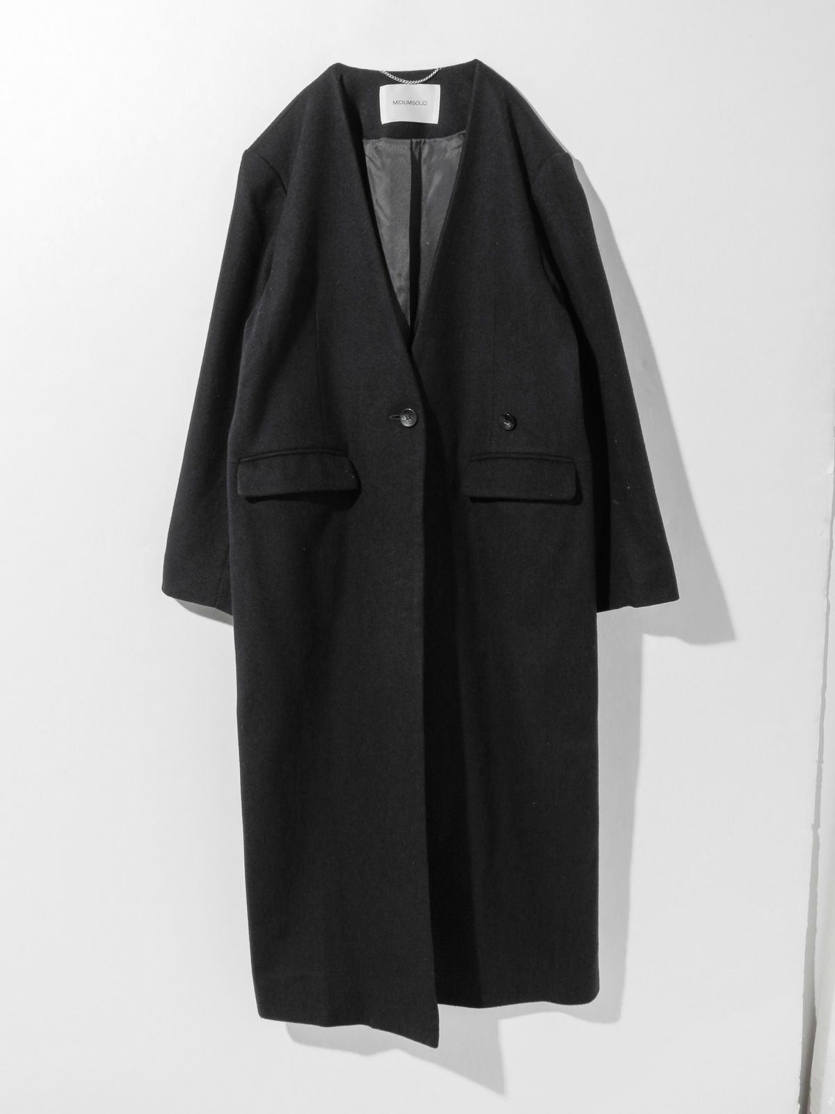 ノーカラーロングコート(3-1143)