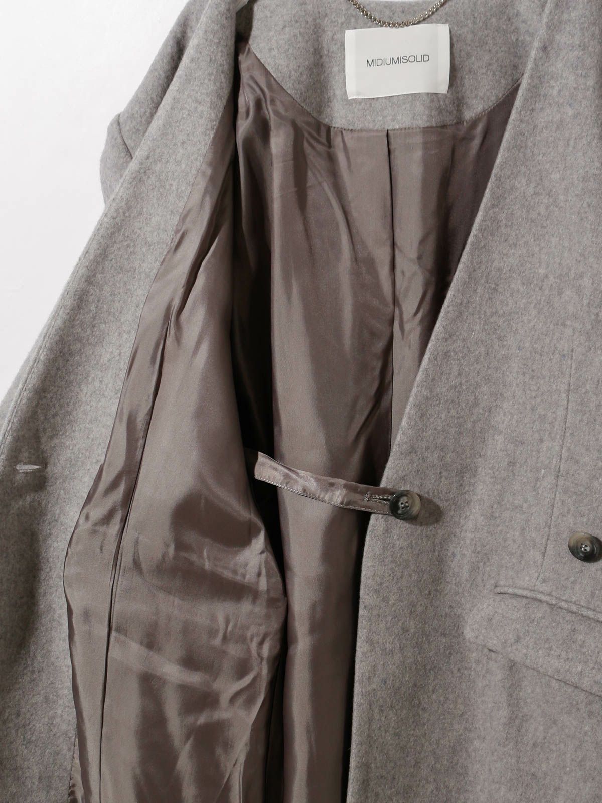 ノーカラーロングコート(3-1143)