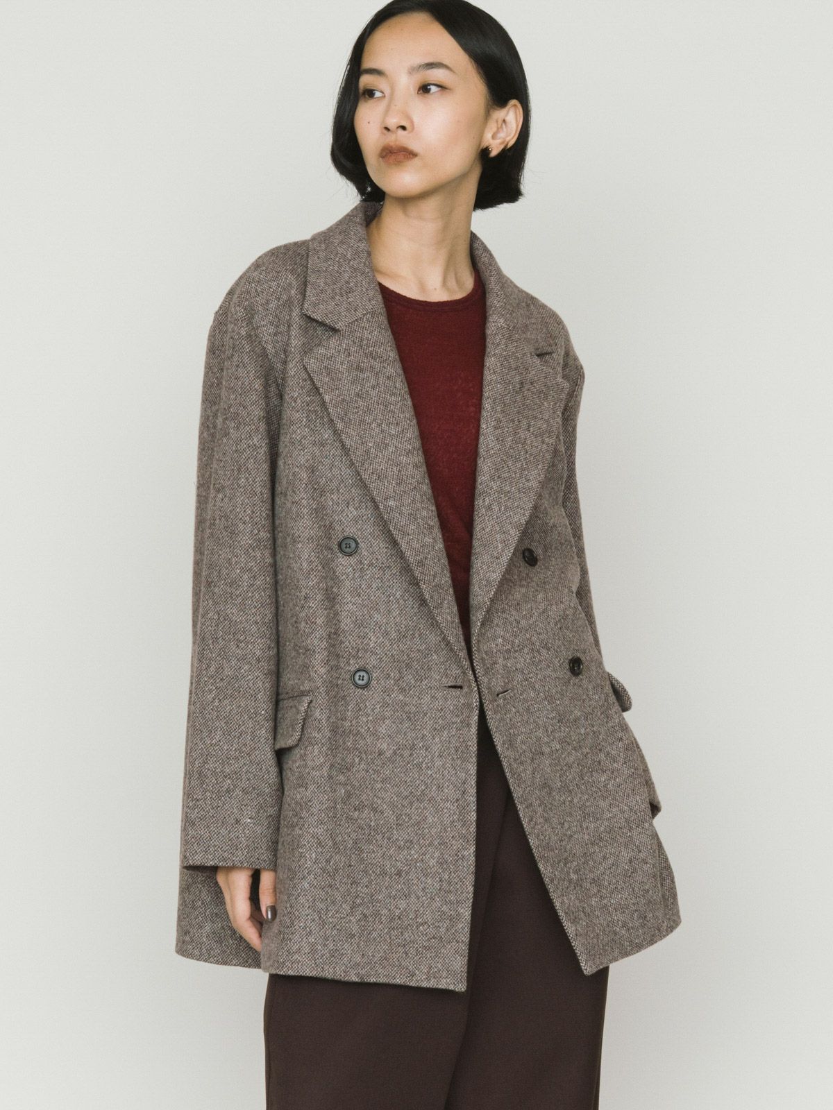 double breasted tweed jacket