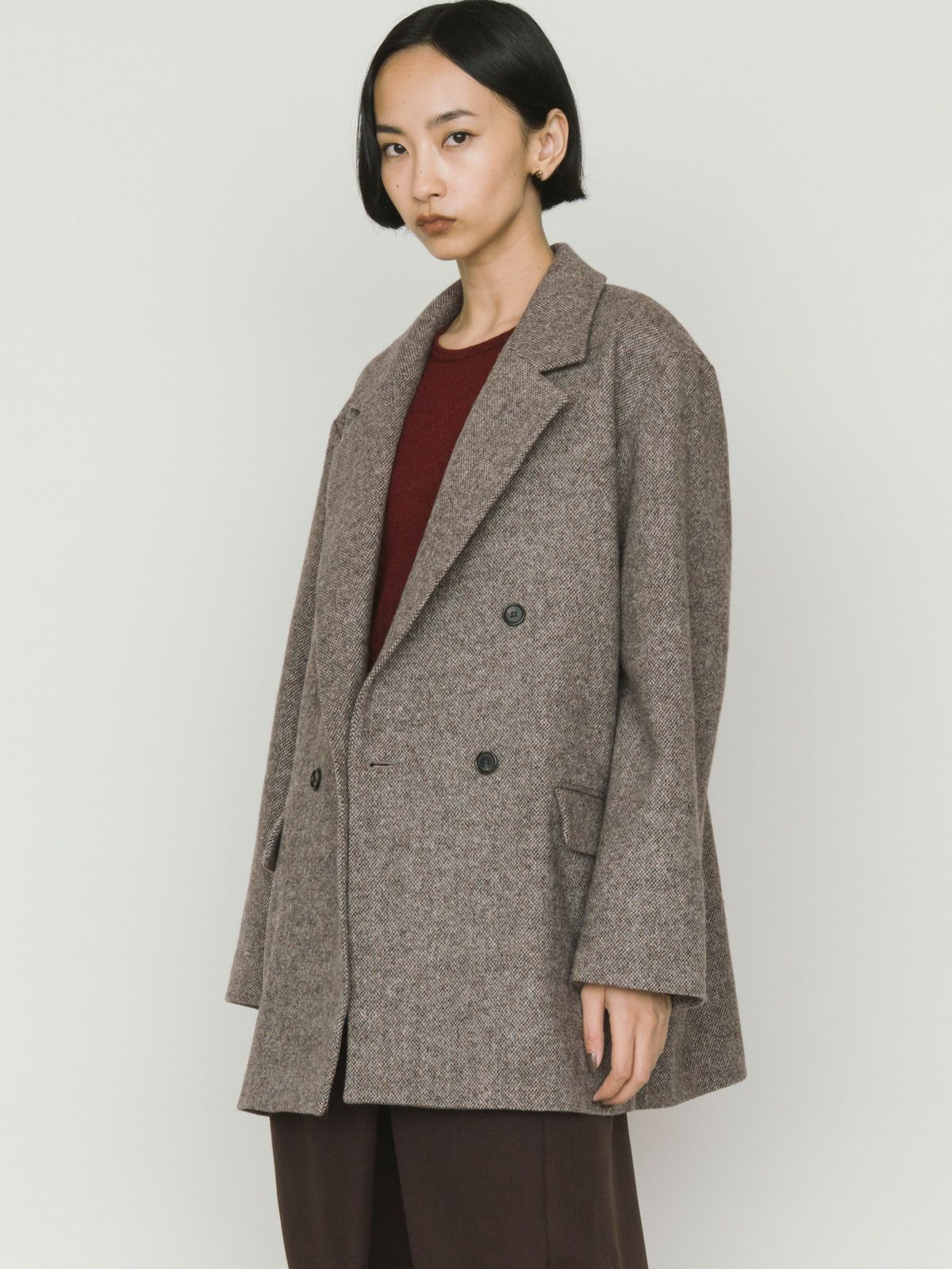 double breasted tweed jacket