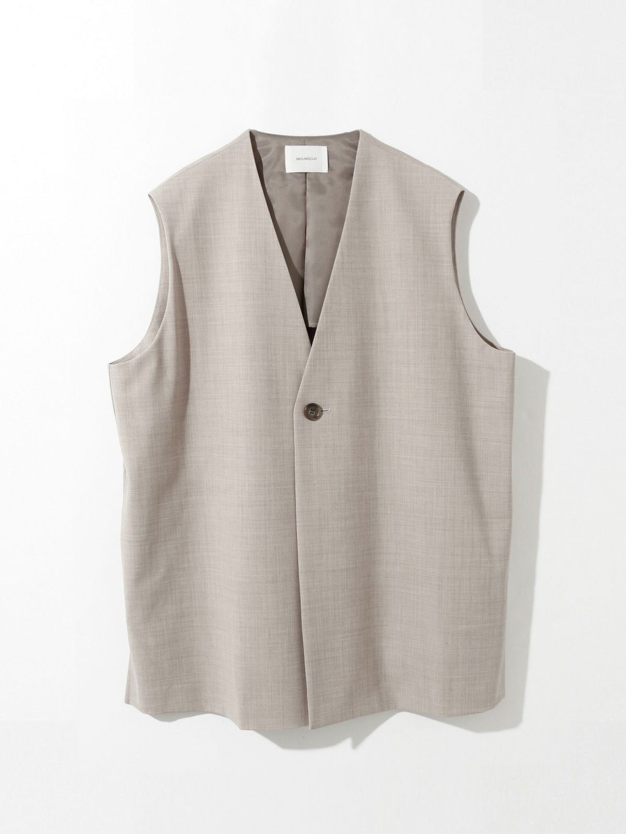 ノーカラーワイドロングベスト(3-1630)