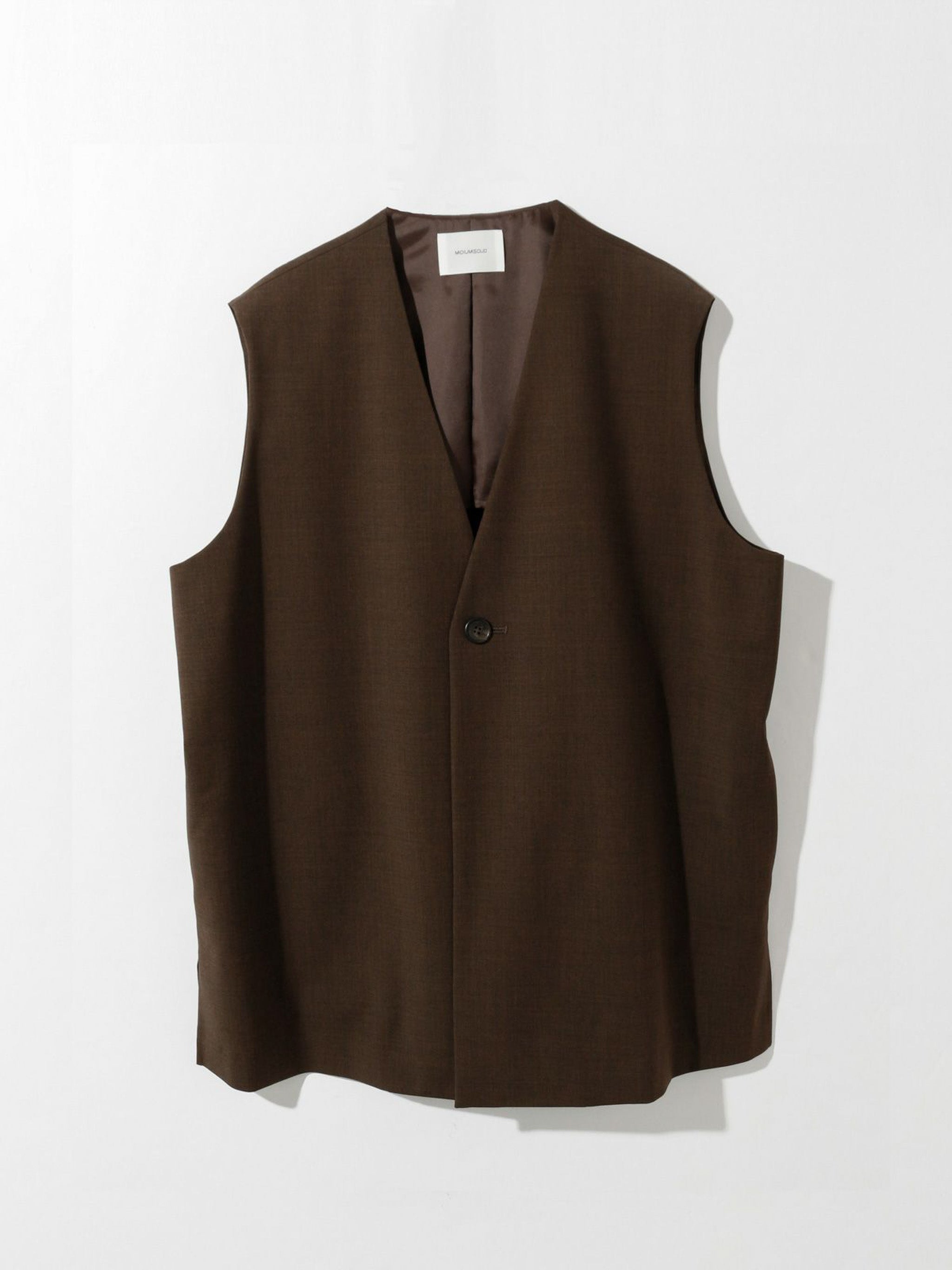 ノーカラーワイドロングベスト(3-1630)