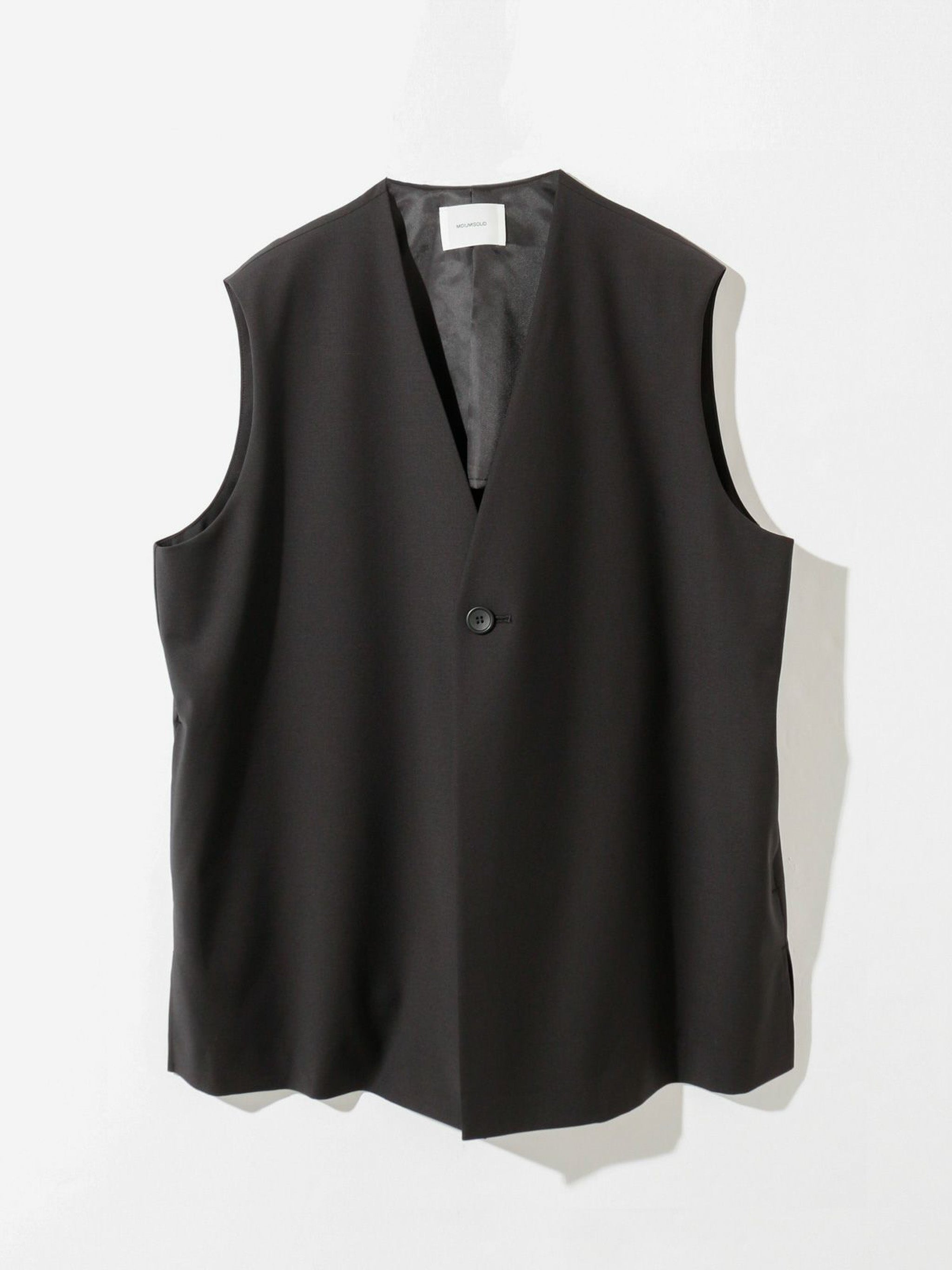 ノーカラーワイドロングベスト(3-1630)