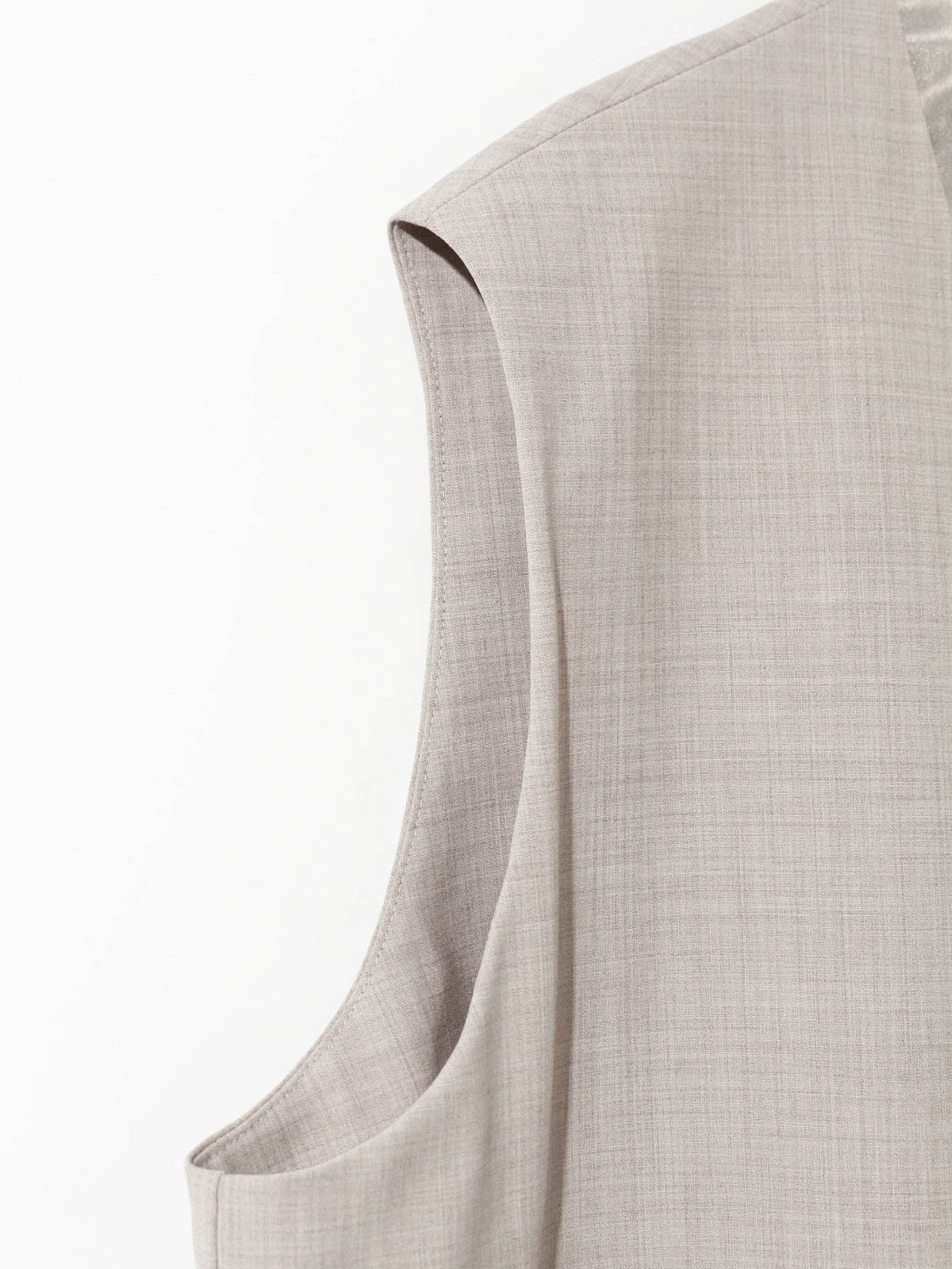 ノーカラーワイドロングベスト(3-1630)