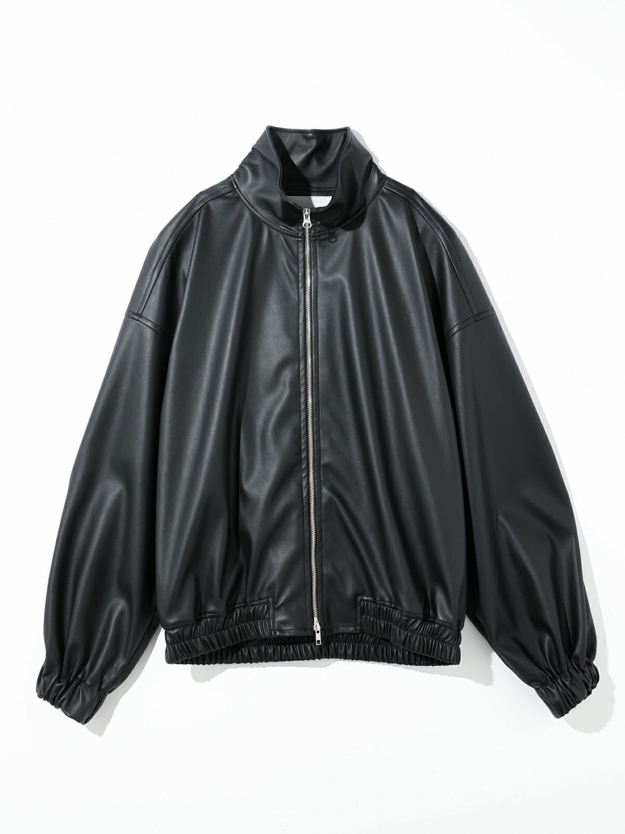 オーバーサイズシンセティックレザーブルゾン