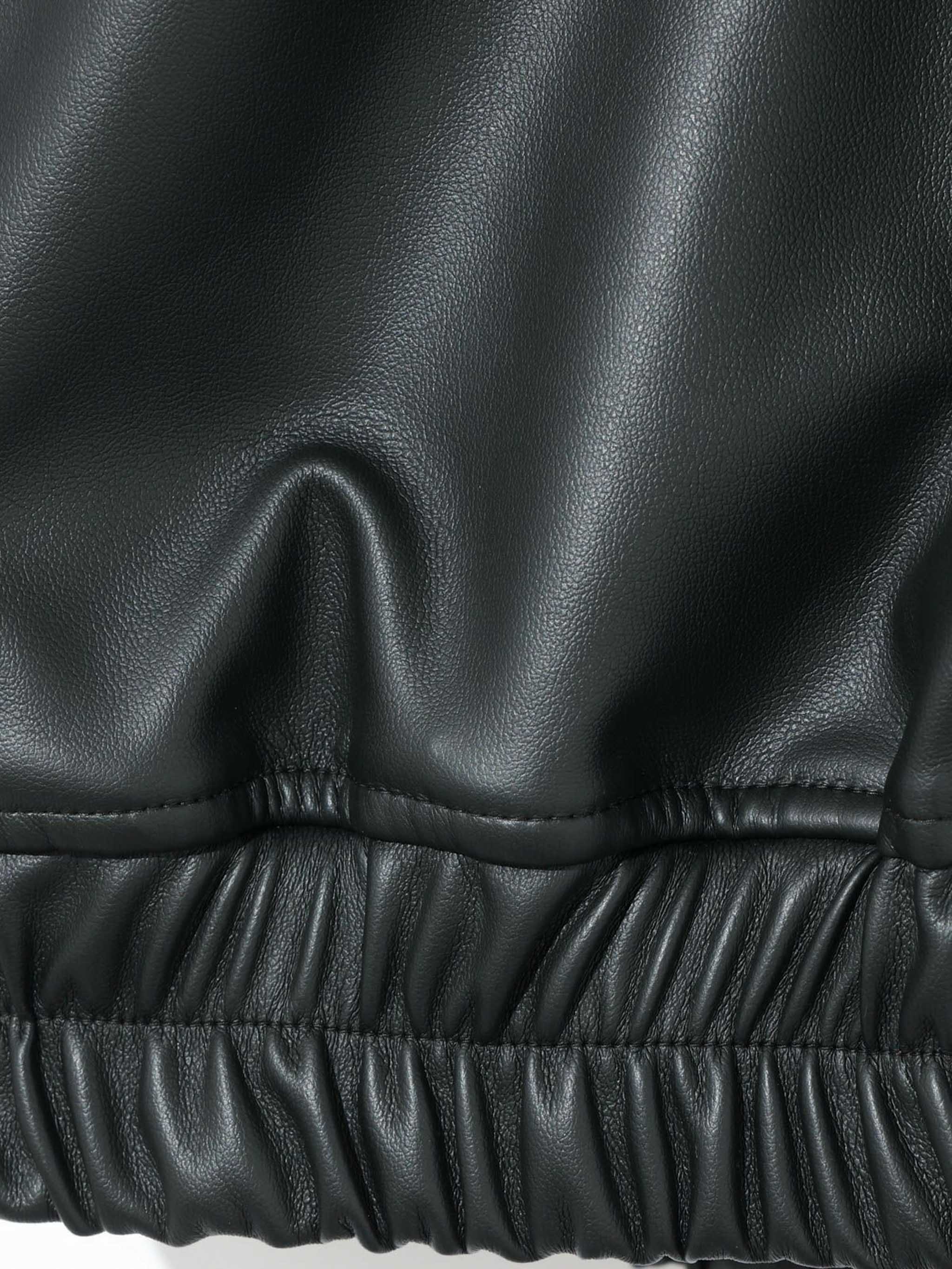 オーバーサイズシンセティックレザーブルゾン